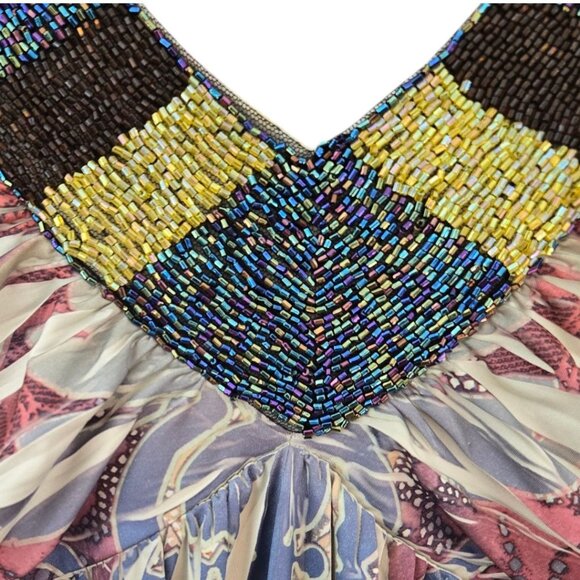 Live & Let Live Womens Medium Beaded Flowy Tank Top - Picture 3 of 5